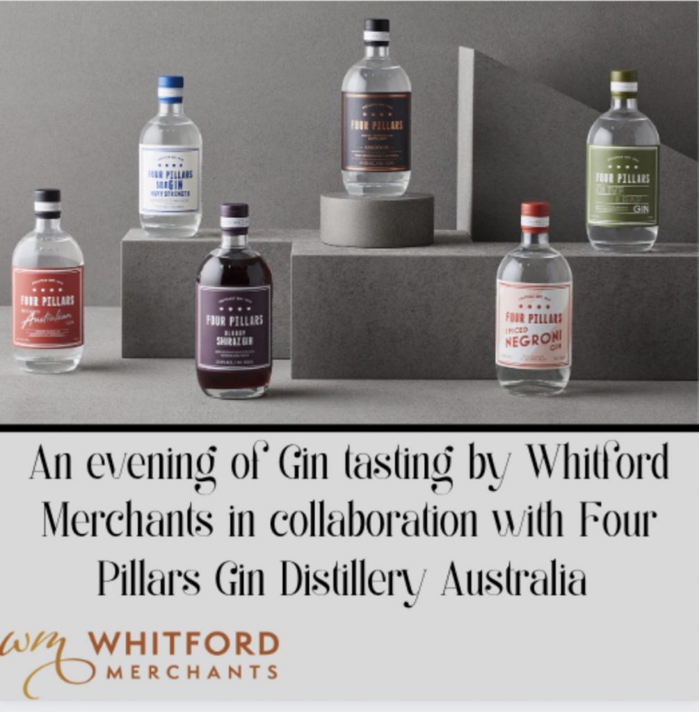 Gin Tasting By Four Pillars Distillery Thursday 18 August 7pm Sold Out