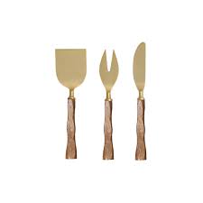 Papier hq x Danske Mobler Gold Wood Cheese Knives Set of 3